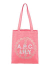 Lily Logo Canvas Tote Bag Neon Pink - A.P.C. - BALAAN 2