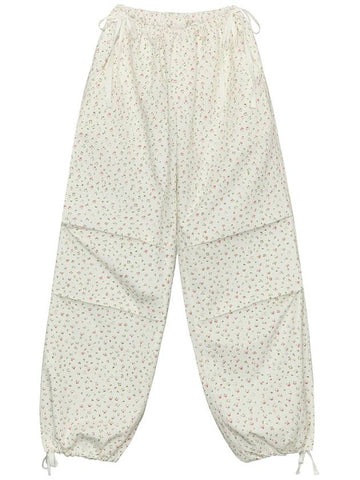 IBA24WPT19IV FLOWER GARDEN BANDING PANTS IVORY - ITZAVIBE - BALAAN 1