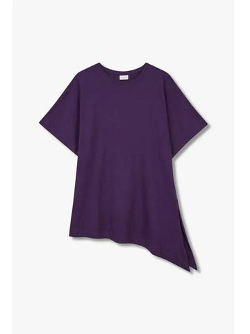 Women s Note Hem Cotton Over T Shirt Dark Purple - DRIES VAN NOTEN - BALAAN 1