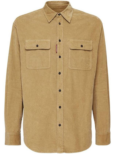 Corduroy Long Sleeve Shirt Beige - DSQUARED2 - BALAAN 2