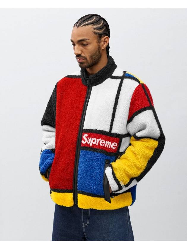 Reversible Colorblocked Fleece Jacket Red - SUPREME - BALAAN 5