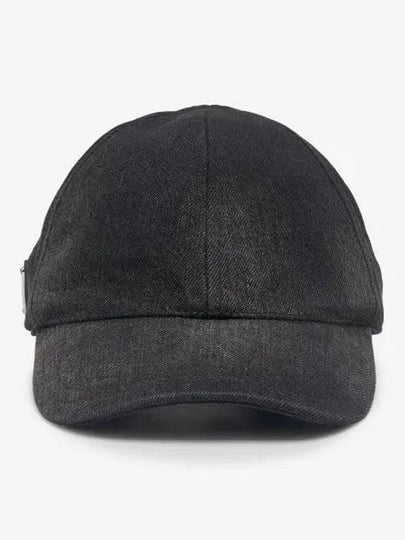 Triangle Logo Denim Ball Cap Black - PRADA - BALAAN 2