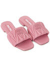 Logo Detail Slippers Pink - MIU MIU - BALAAN.