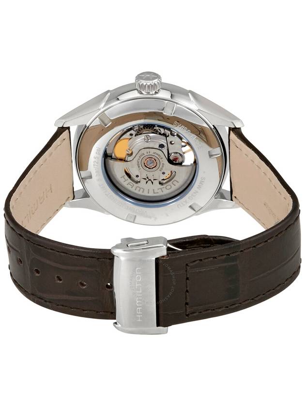 Jazzmaster Open Heart Automatic Leather Watch Brown Silver - HAMILTON - BALAAN 4