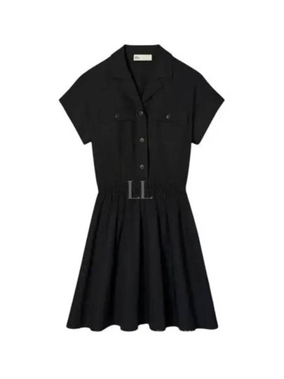 Cotton Poplin Shirt Short Dress Black - TORY BURCH - BALAAN 2