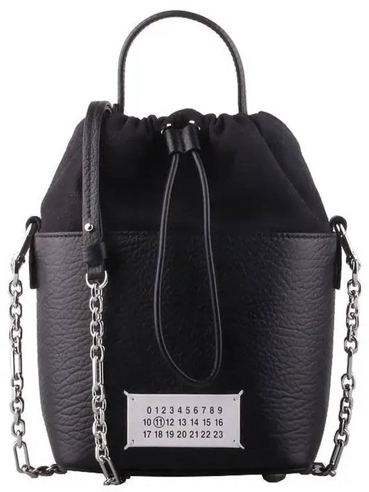 5AC Number Logo Texture Leather Bucket Bag Black - MAISON MARGIELA - BALAAN 2