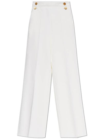 Max Mara Creased Trousers Polonia, Women's, White - MAX MARA - BALAAN 1