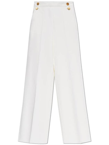 Max Mara Creased Trousers Polonia, Women's, White - MAX MARA - BALAAN 1