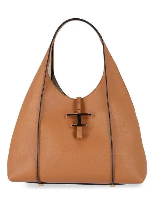 Timeless Medium Leather Tote Bag Kenia Scuro - TOD'S - BALAAN.