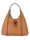 T Timeless Medium Leather Shoulder Bag Brown - TOD'S - BALAAN 3