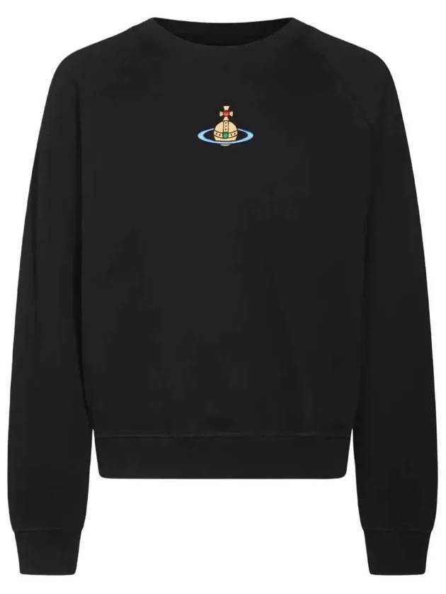 Embroidered Logo Cotton Sweatshirt Black - VIVIENNE WESTWOOD - BALAAN 3