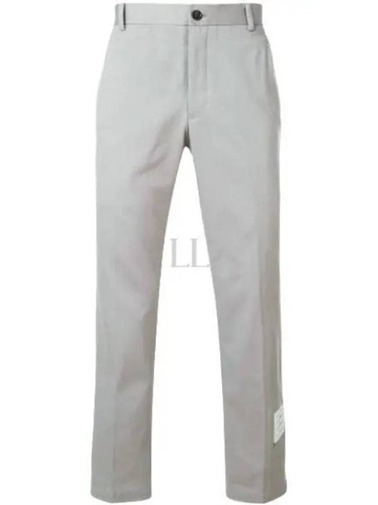 Men's Twill Unconstructed Cotton Straight Pants Grey - THOM BROWNE - BALAAN 2