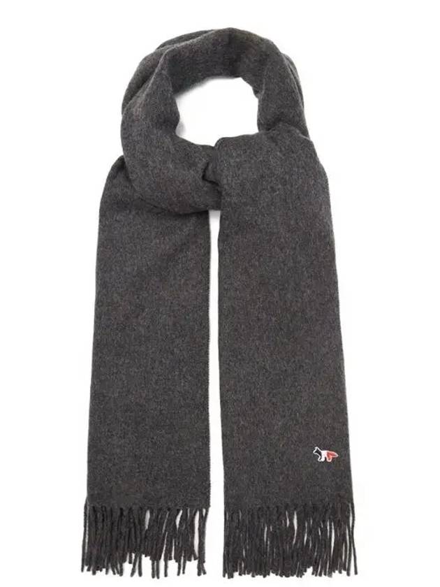 Small Tricolor Fox Wool Muffler Anthracite - MAISON KITSUNE - BALAAN 3