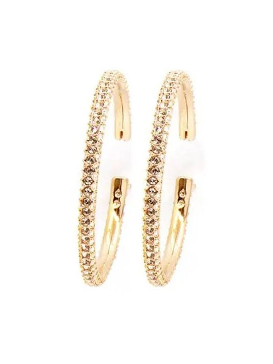 Dextera Crystal Large Hoop Earrings Rose Gold - SWAROVSKI - BALAAN 2