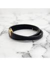 Opyum Double Wrap Leather Bracelet Black - SAINT LAURENT - BALAAN 6