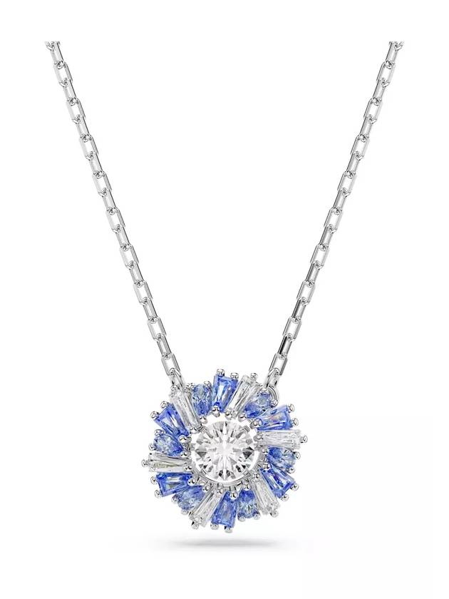 Idyllia Flower Rhodium Necklace Blue - SWAROVSKI - BALAAN 1