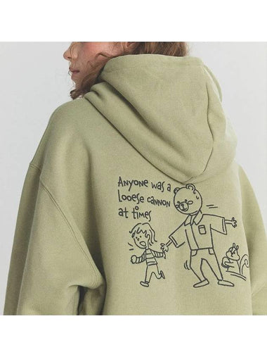 Cannon Bear Embroidered Hoodie Khaki - CPGN STUDIO - BALAAN 1