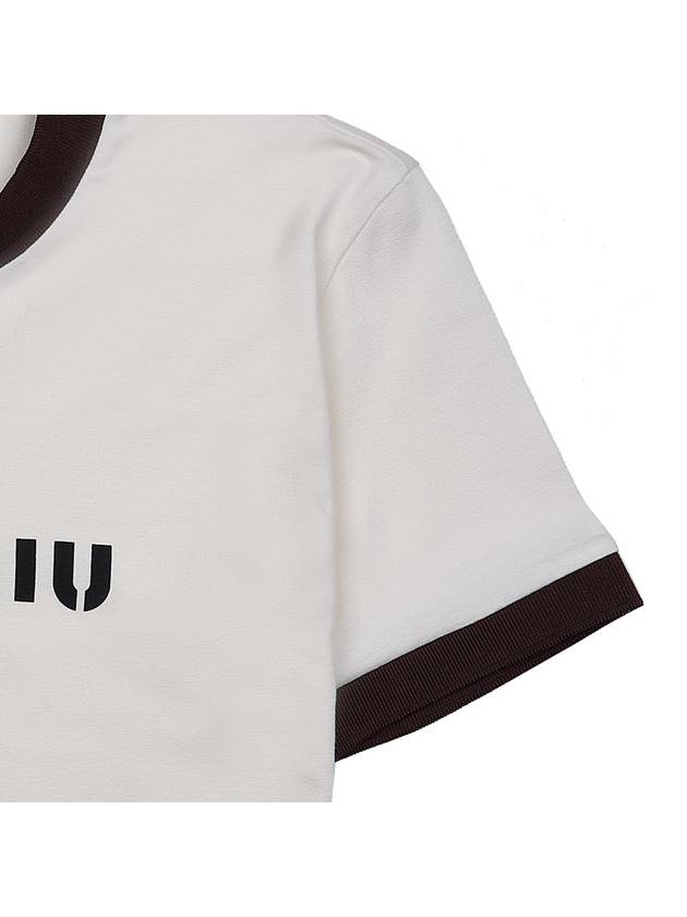 Logo Short Sleeve T-Shirt White - MIU MIU - BALAAN 7