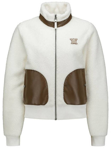 Official W LEATHER PATCH POINT FLEECE JK IV - ANEWGOLF - BALAAN 1