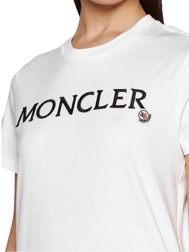 Embroidered Logo Cotton Short Sleeve T-Shirt White - MONCLER - BALAAN 6