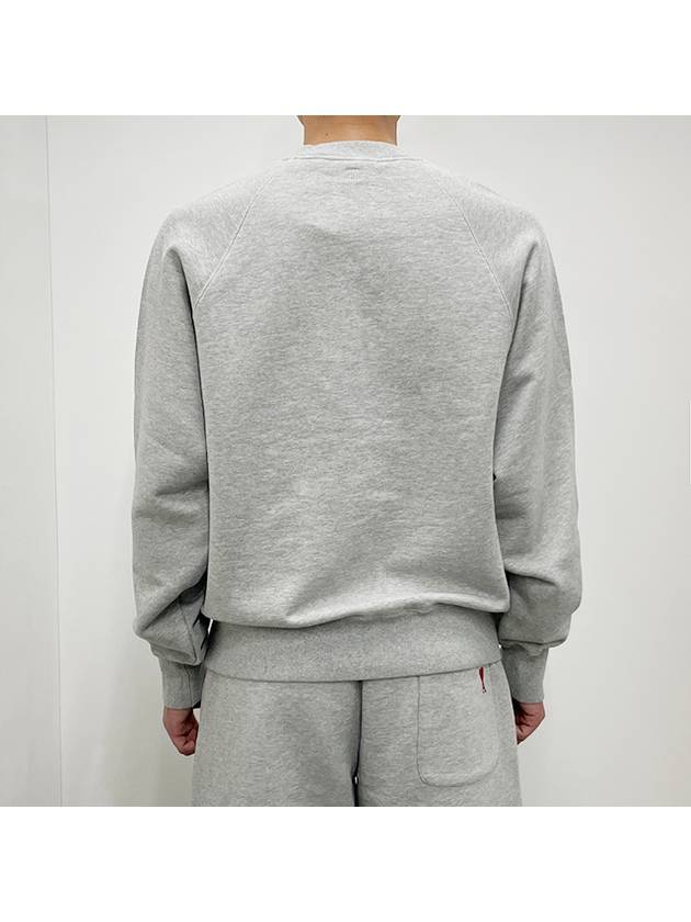 Cotton Heart Logo Sweatshirt Grey - AMI - BALAAN 5