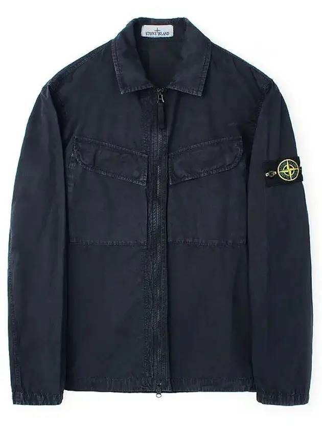 Wappen Patch Old Effect Zip-Up Jacket Navy - STONE ISLAND - BALAAN 1