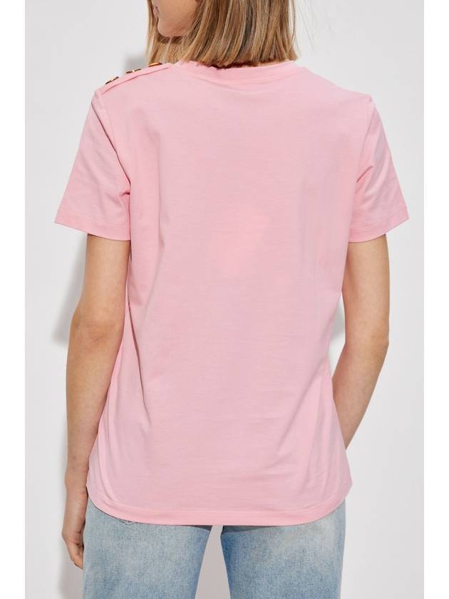 Balmain T-shirt With Printed Logo, Women's, Pink - BALMAIN - BALAAN 4