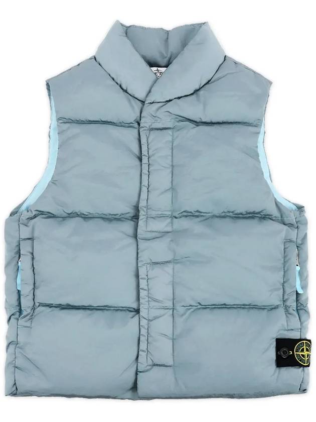 Kids Garment Dyed Nylon Metal Padded Vest Sky - STONE ISLAND - BALAAN 4