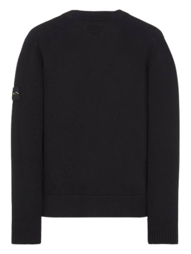 Men's Wappen Patch Button Cardigan Black - STONE ISLAND - BALAAN 3