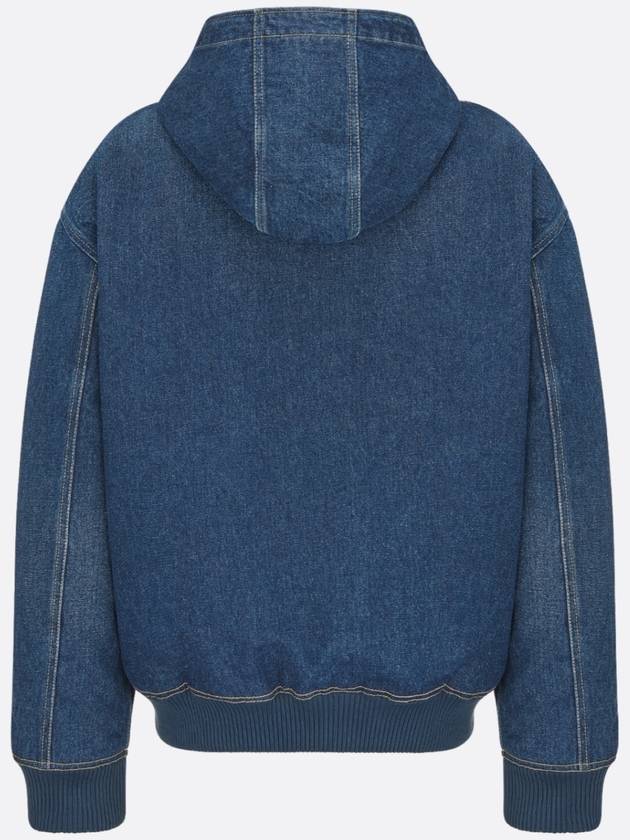 Cotton Tag Hooded Denim Jacket Blue - DIOR - BALAAN 6