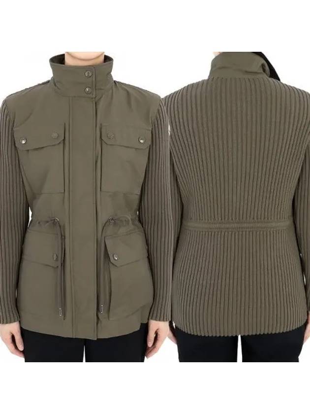 Women s Knitted Cotton Military Jacket Khaki 9B00022 M1367 82E 1065256 - MONCLER - BALAAN 1