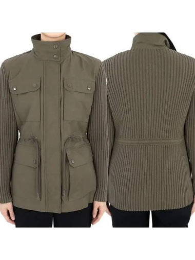 Women s Knitted Cotton Military Jacket Khaki 9B00022 M1367 82E 271753 1065256 - MONCLER - BALAAN 1