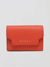 Saffiano Leather Trifold Half Wallet Red - MARNI - BALAAN 3