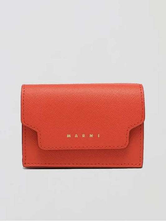 Saffiano Orange Trunk Card Wallet PFMOW02U07 LV520 Z600M - MARNI - BALAAN 1