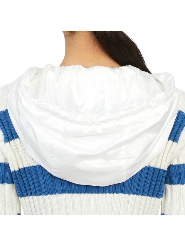 Striped Hooded Knit Top White Blue - MONCLER - BALAAN 8