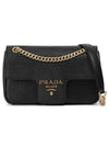 Saffiano Chain Cross Bag Black - PRADA - BALAAN 3