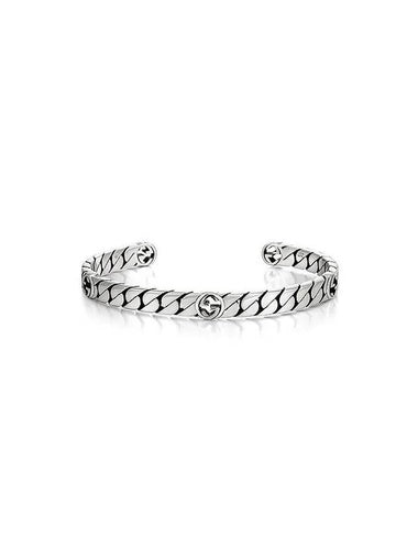 YBA661526001 661526 J8400 0728 Interlocking G Cuff Silver Bracelet - GUCCI - BALAAN 1