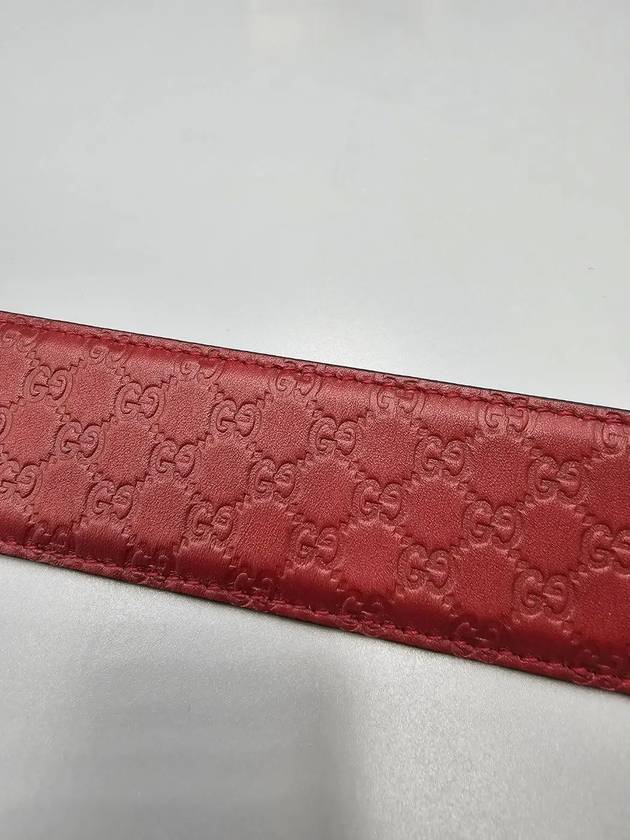 GG Microsima Leather Belt Red 281548 - GUCCI - BALAAN 4