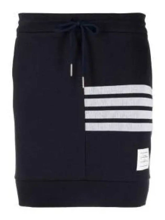 Double Face 4 Bar Knit Mini A Line Skirt Navy - THOM BROWNE - BALAAN 2