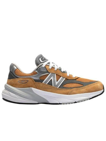 990v6 Workwear Low Top Sneakers Grey Brown - NEW BALANCE - BALAAN 1