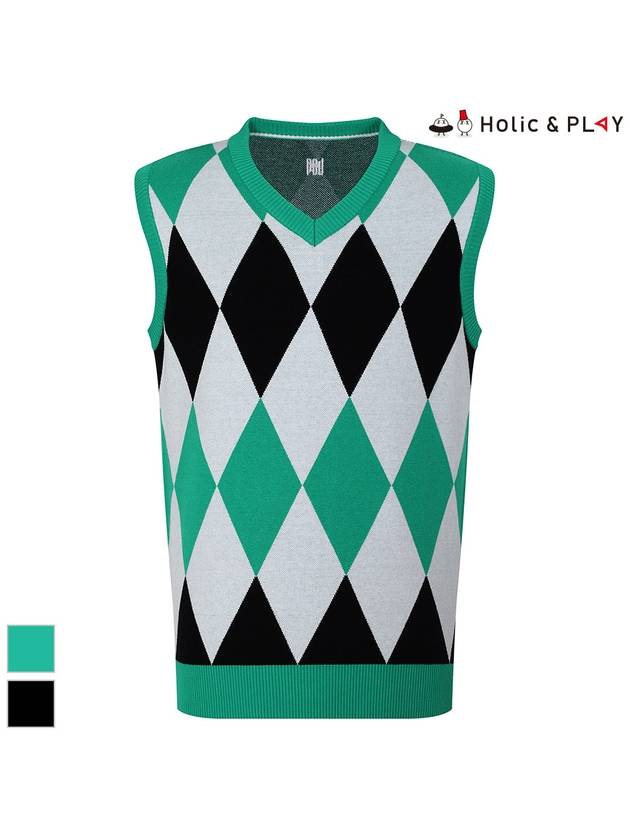 Argyle V-neck VestHE1MSV001 - HOLIC&PLAY - BALAAN 2