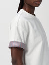 Double Layer Cotton Check Short Sleeve T-Shirt White - BOTTEGA VENETA - BALAAN 4