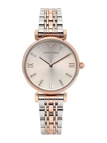 Gianni T Bar Two-Tone Metal Watch Rose Gold Silver - EMPORIO ARMANI - BALAAN 1