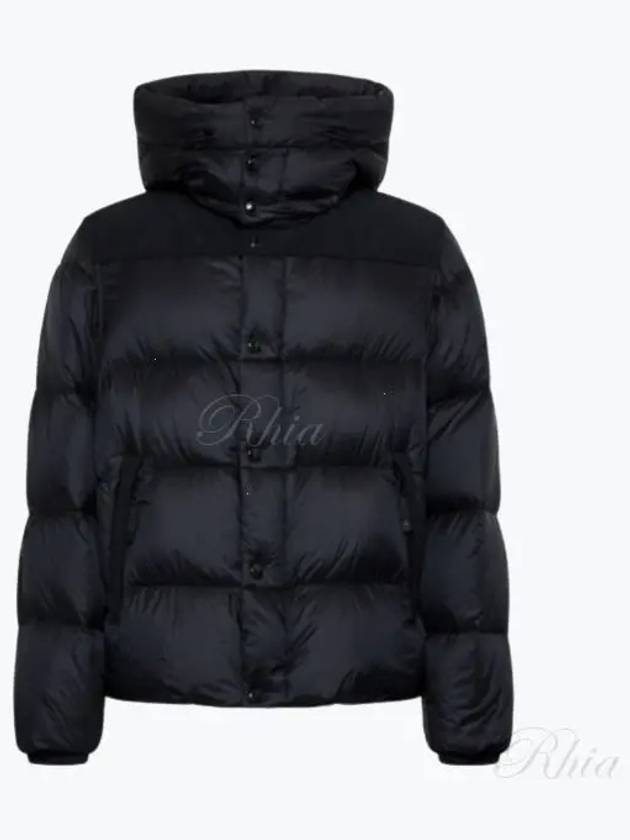 Logo Patch Hooded Down Padding Black - BURBERRY - BALAAN 2