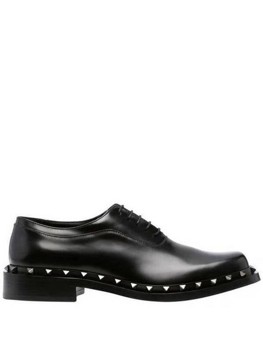 Rockstud Leather Derby Black - VALENTINO - BALAAN 2