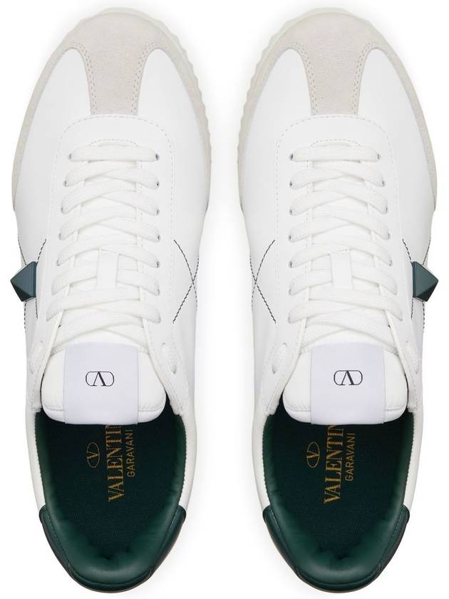 studded leather low-top sneakers green white - VALENTINO - BALAAN 5