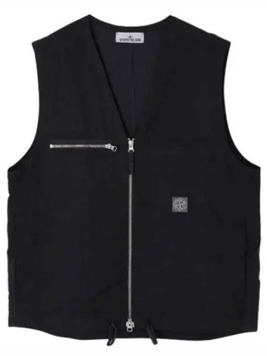 Cupro cotton logo patch vest - STONE ISLAND - BALAAN 1