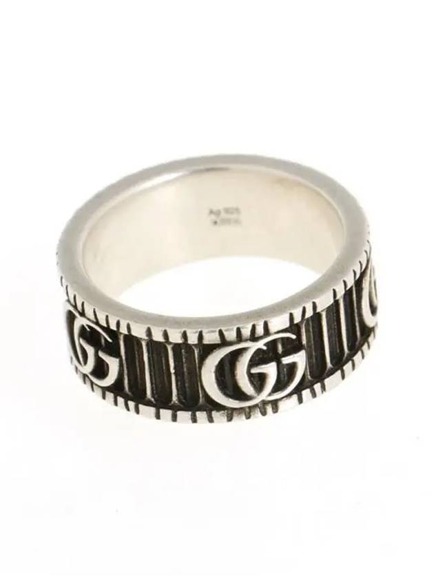 GG Marmont Silver Ring with Bouble G Detail - GUCCI - BALAAN.