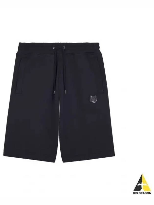 Bold Fox Head Patch Oversized Jog Shorts Black - MAISON KITSUNE - BALAAN 2