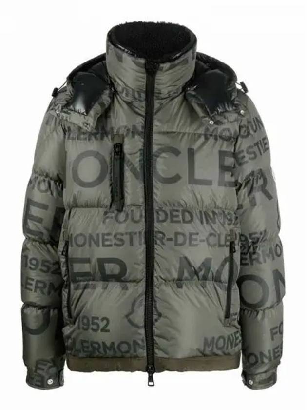 TARENTAISE Tarantaise arm logo patch lettering pattern short down jacket khaki men s padding 233338 - MONCLER - BALAAN 1